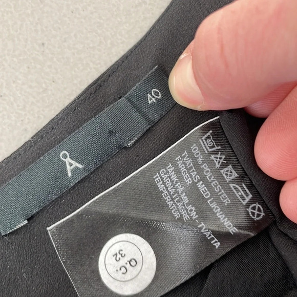 AHLENS SWEDEN Dress V Neck Cocktail Party Maxi Black Size 40 Medium - Picture 12 of 16